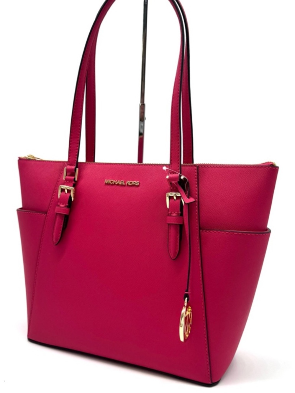 Michael Kors Large Charlotte Tote Bag Electric Pink